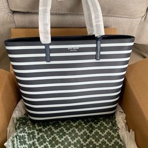 Kate Spade Navy and White striped tote